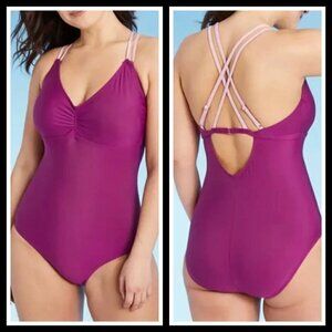 All In Motion Purple Cinch Front One Piece